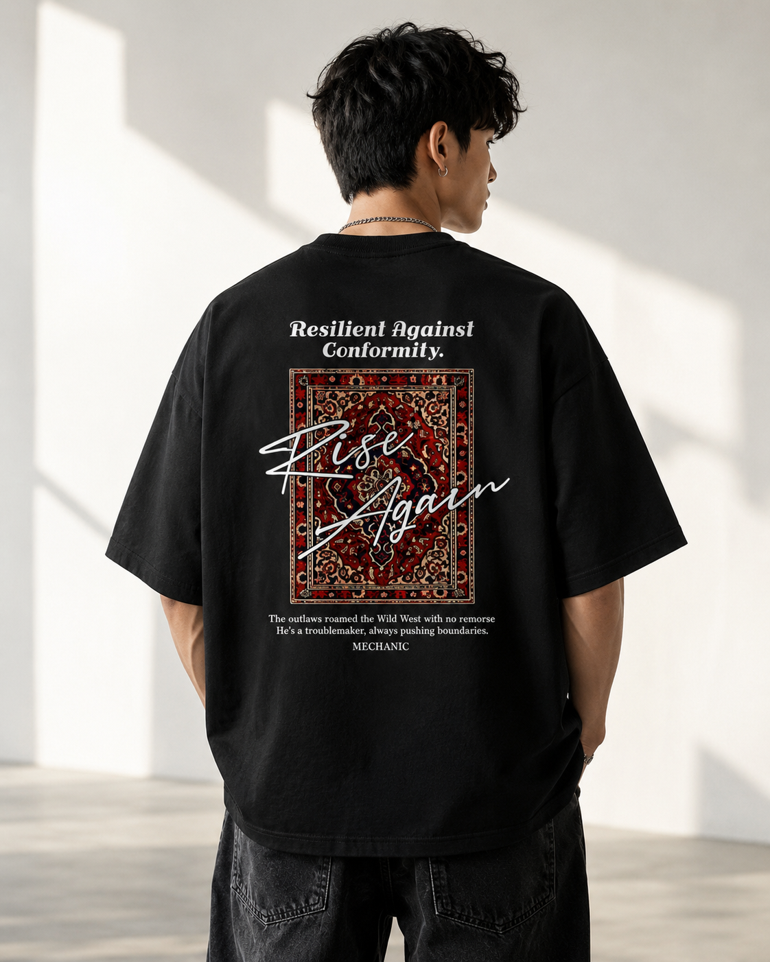 PREMIUM 260 GSM Unisex Terry Oversized Tee - RISE AGAIN
